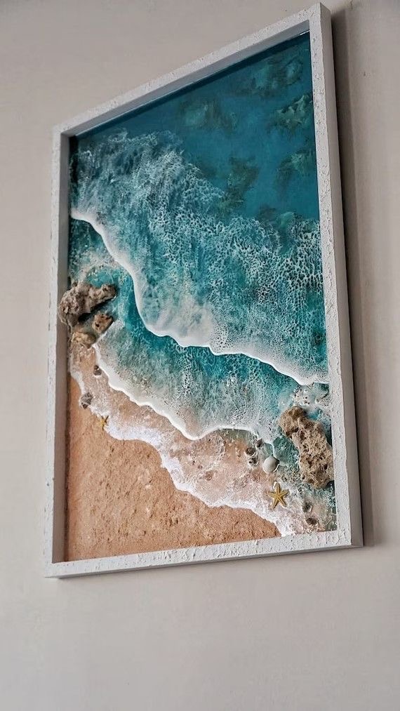 Boat & shoreline resin scene — handcrafted resin art by Resin Gallery by Suu