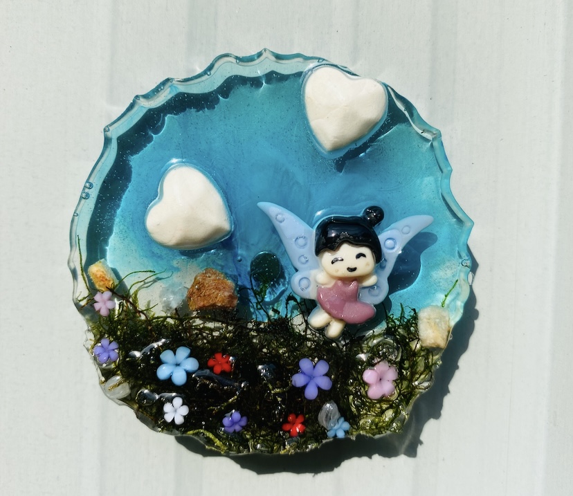 Fairy garden resin wall plaque — handcrafted resin art by Resin Gallery by Suu