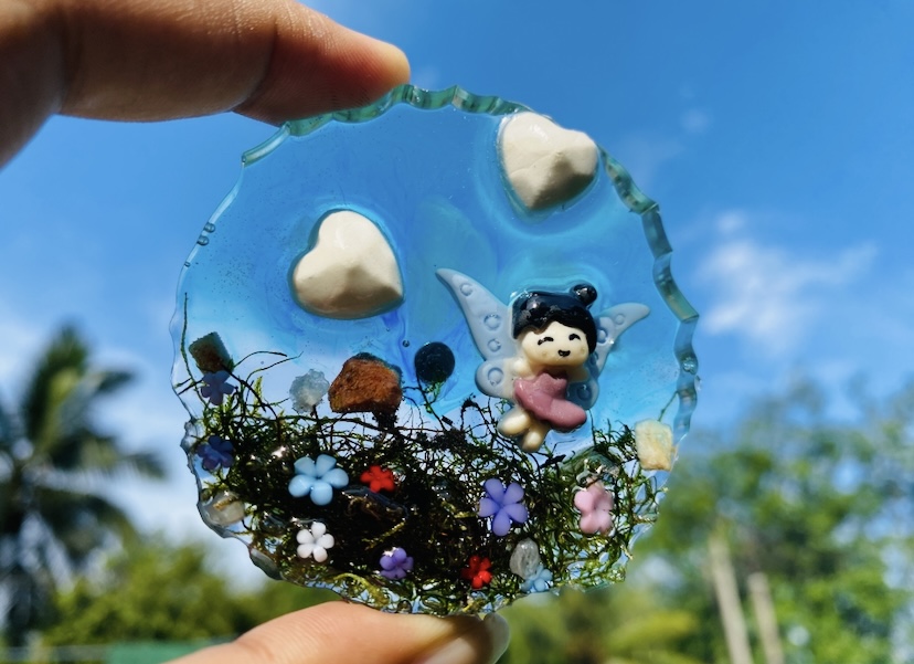 Glitter butterfly keychain trio — handcrafted resin art by Resin Gallery by Suu