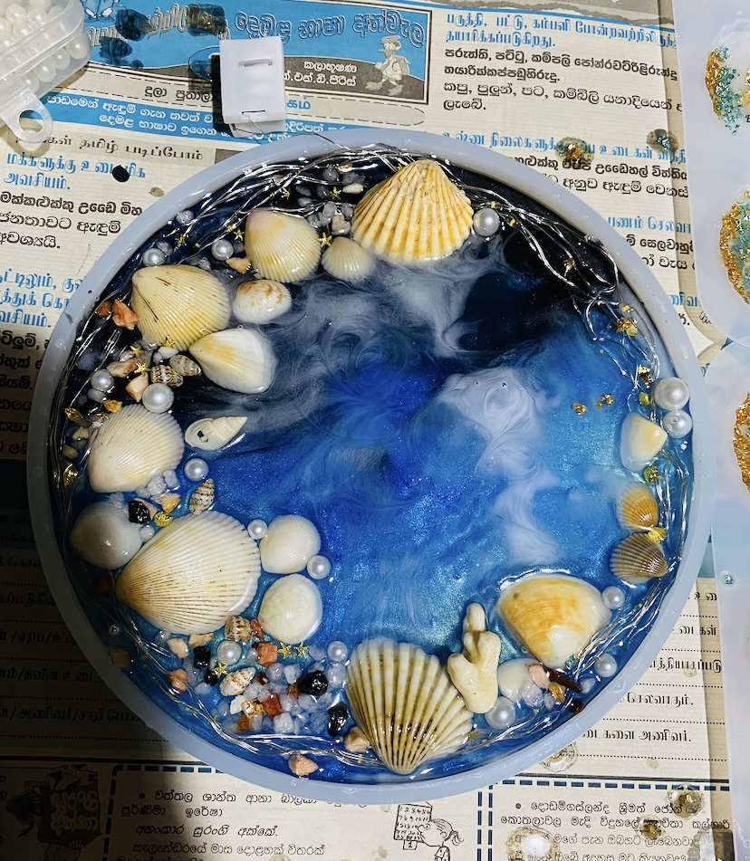 Seashore resin coaster — handcrafted resin art by Resin Gallery by Suu